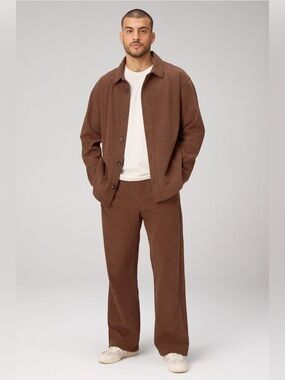 Fabletics The Club Cord Relaxed Shirt Jacket NEW Medium Corduroy Barn Work